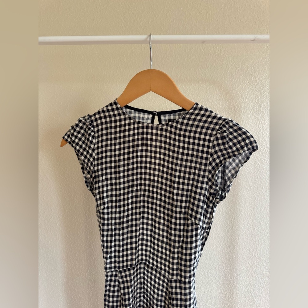 Reformation Black and White Gingham Midi Dress size 0 xs - Picture 5 of 10